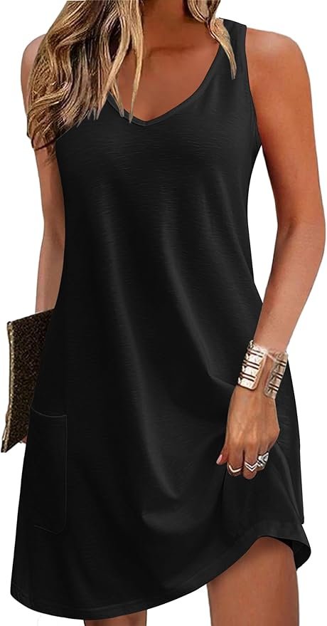 Loose V-neck cover-up dress by Zeagoo 