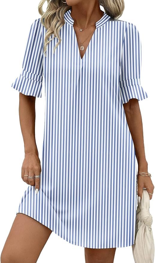 Hawaiian print ruffle sleeve sundress 