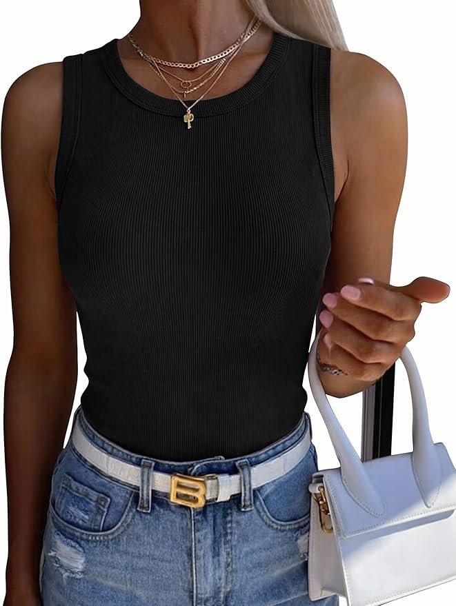 Slim fit ribbed racerback tank by Zeagoo 