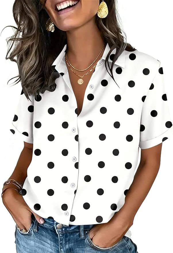 Zeagoo short sleeve collared V-neck shirt 